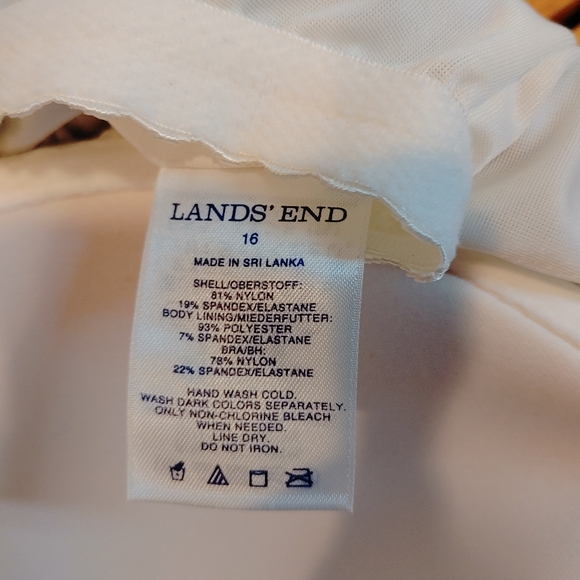 Land's End Blue & Turquoise Ribbed Stripped Underwire One Piece Swimsuit Size 16 - Picture 8 of 9